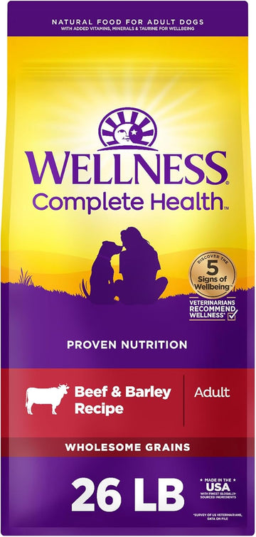 Wellness Complete Health Adult Dry Dog Food, Beef & Barley Recipe, 26 Pound Bag