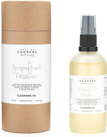 Made By Coopers Grapefruit Facial Cleanser Wash With Muslin Cloth, Make Up Remover, Clean Pores With Face Cleansing Bioactive Plant Oils, Vegan (100Ml)