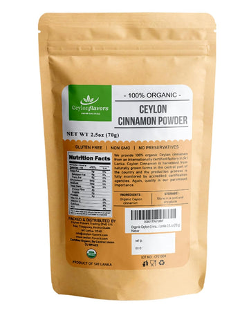 Organic Ceylon Cinnamon Powder From Sri Lanka 2.5 Oz (70 G)