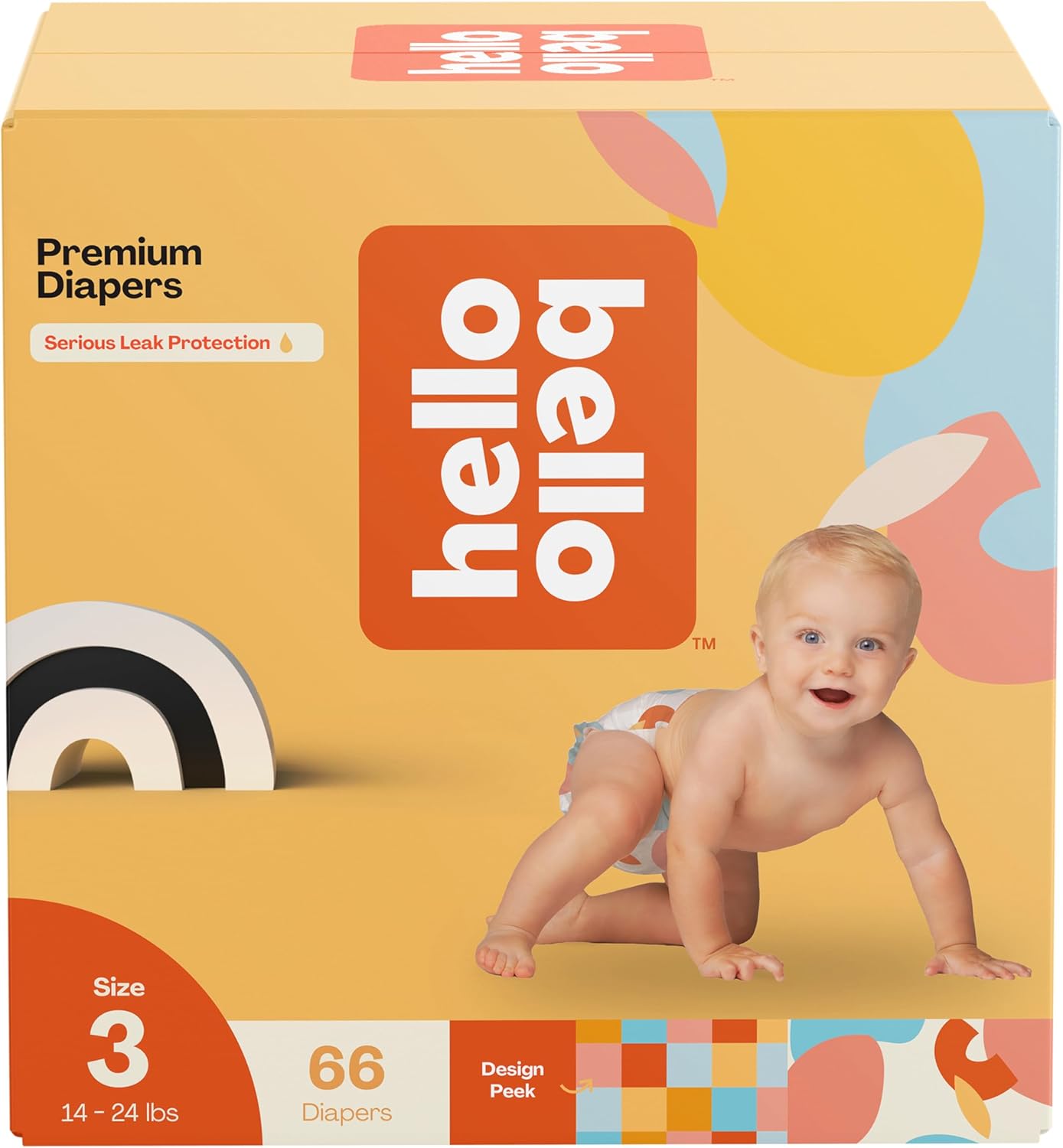 Hello Bello Premium Diapers Size 3, Honeysuckle Designs, 66Ct Club Box