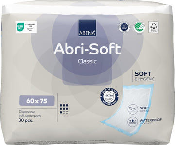 ABENA Abri-Soft Classic Disposable Underpad 60 x 75 cm 1700 ml Pack of 30