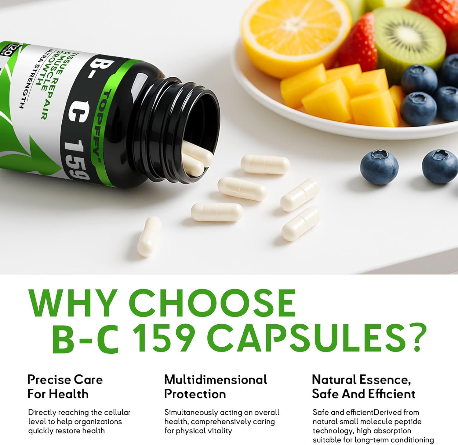 Topffy B-C 159 Capsules 1000 Mg, Muscle & Post Workout Recovery,Non-Gmo,Gluten-Free, 120 Capsules