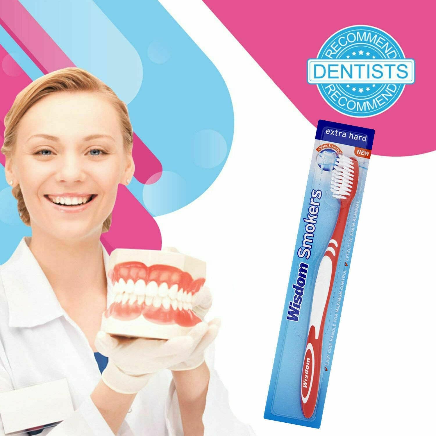 Wisdom Extra Hard Smokers Toothbrush X 3