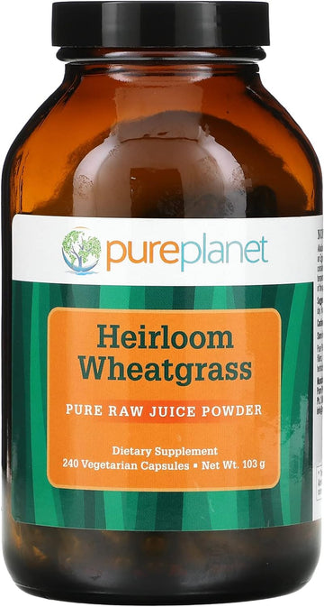 Pure Planet Heirloom Wheatgrass Vegetarian Capsules, 240 Count