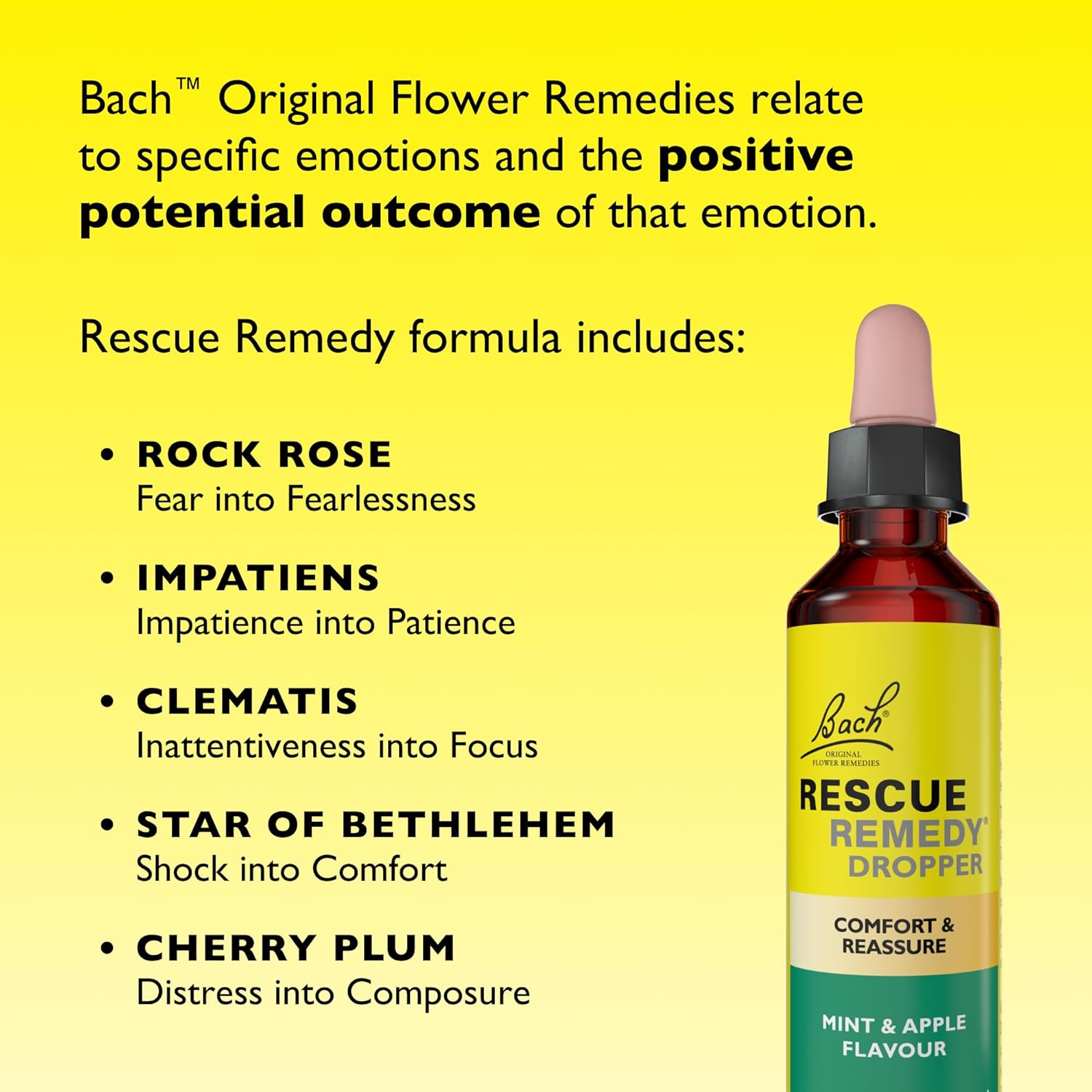 Rescue Remedy Dropper 20ml (Chocolate & Peppermint) Comfort & Reassurance, Alcohol Free, Natural Emotional Wellness Day Support, Flower Essence Vegan Formula, Travel, Exams : Amazon.co.uk: Health & Personal Care