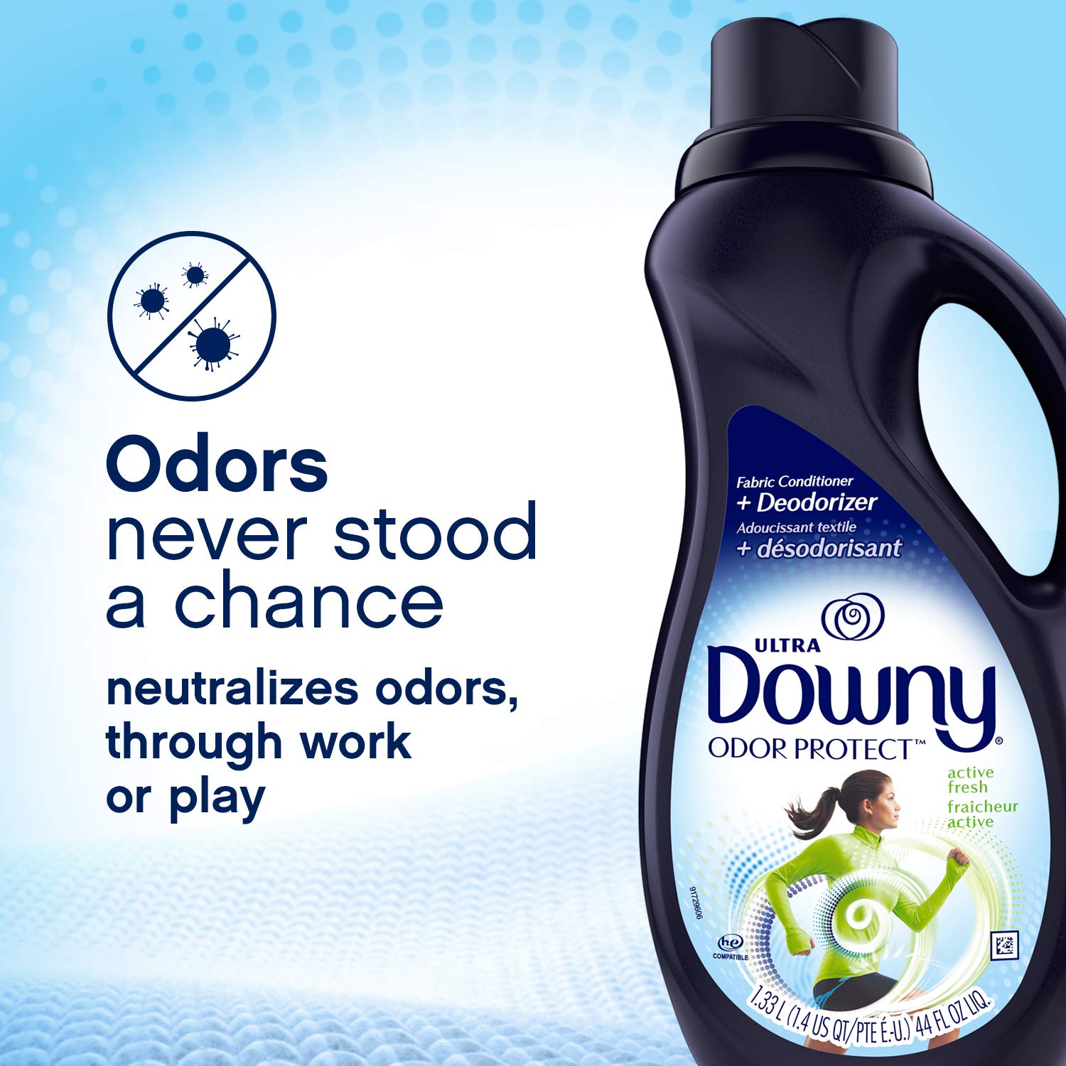 Downy Odor Protect Fabric Deodorizer and Fabric Conditioner, Active Fresh, 32 fl oz, Packaging May Vary : Health & Household