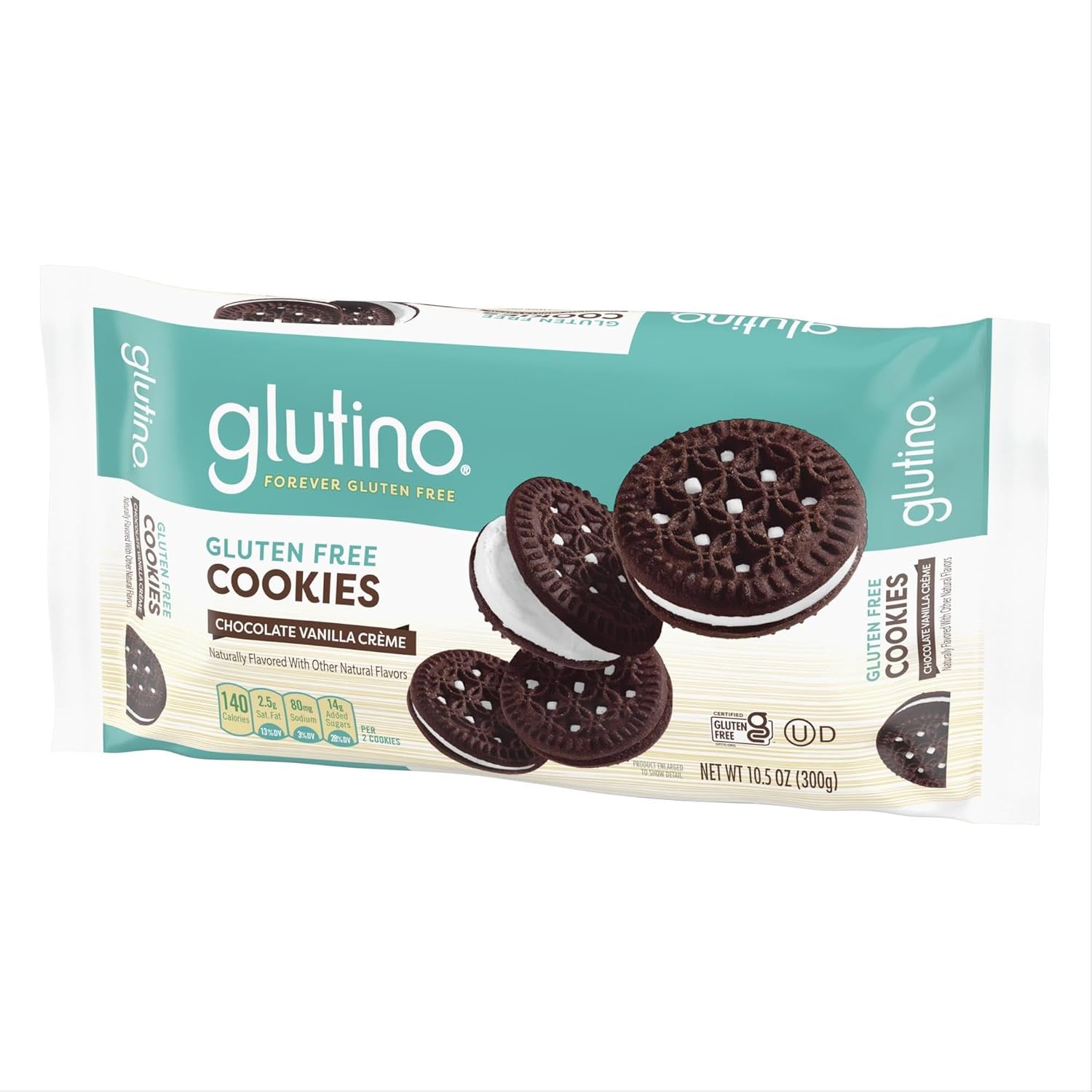 Glutino Chocolate Vanilla Creme Cookies, 10.5 Oz