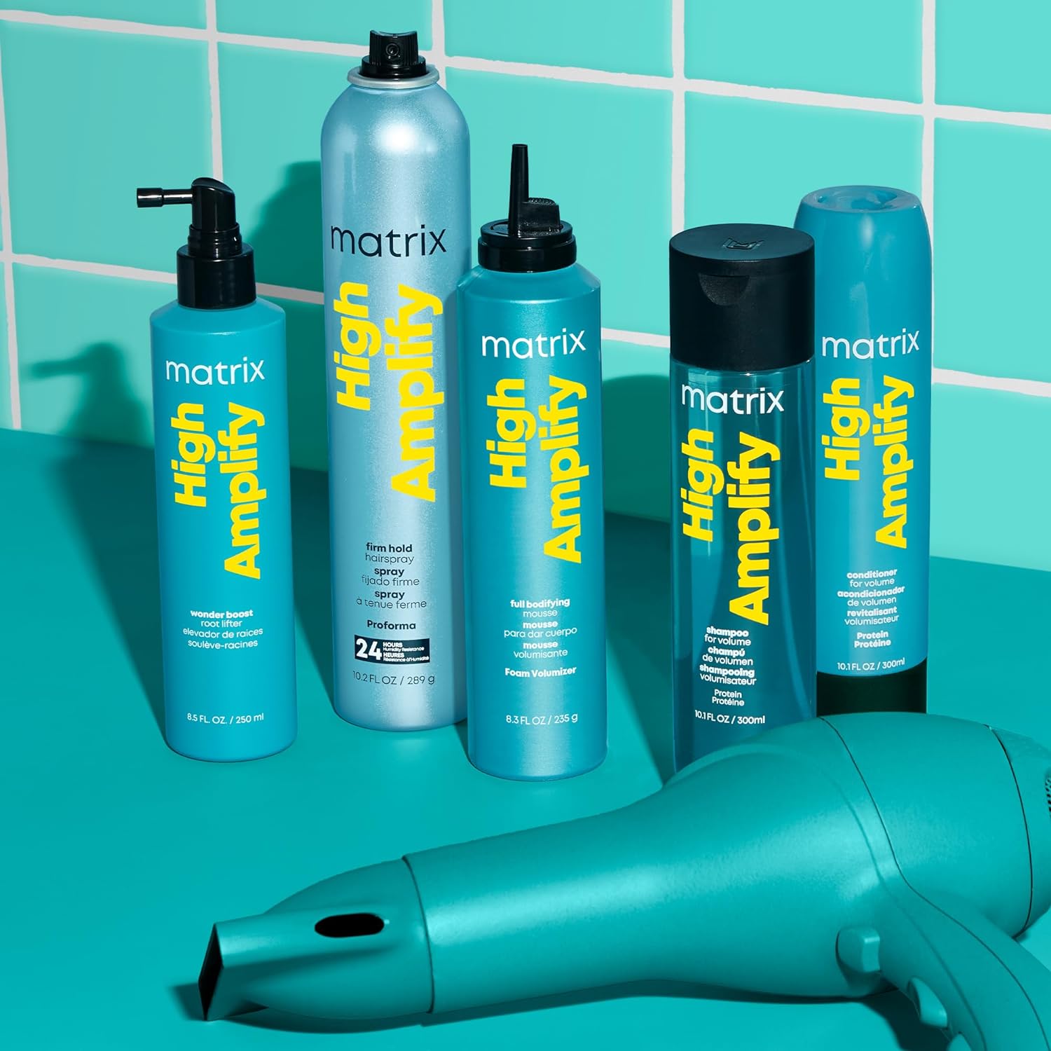 Matrix High Amplify Foam Volumizer Full Bodifying Mousse | Lightweight Lasting Volume | For Fine, Limp Hair | Conditioning Shine | Adds Thickness | Salon Hair Styling | Packaging May Vary | 8.3 Oz. : Beauty & Personal Care