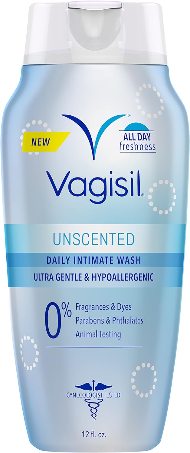 Vagisil Feminine Wash for Intimate Area Hygiene, pH Balanced and Gynecologist Tested, Unscented, 12 oz (Pack of 1)