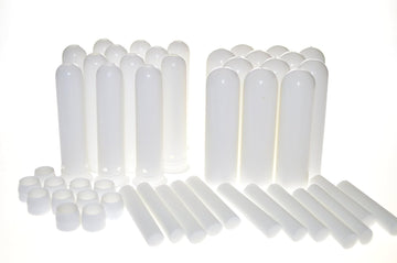 Wild Essentials Essential Oil Inhaler Tubes, Sticks (24 Pack), Wicks, Aromatherapy On The Go, Compact, Lightweight, Made In Usa, Thick Medical Grade Plastic, Portable, Degradation Resistant, Premium