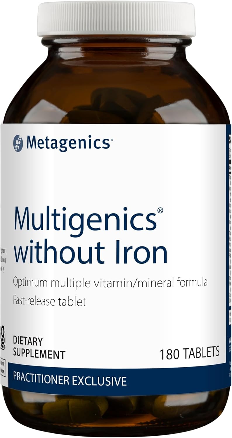 Metagenics Multigenics Without Iron - Fast Release Multivitamin - Everyday Dietary Supplements - With Quercetin, Beta-Carotene & More - Non-Gmo - Gluten-Free - 180 Tablets