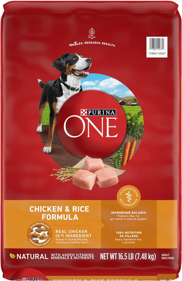 Purina ONE Chicken and Rice Formula Dry Dog Food - 16.5 lb. Bag