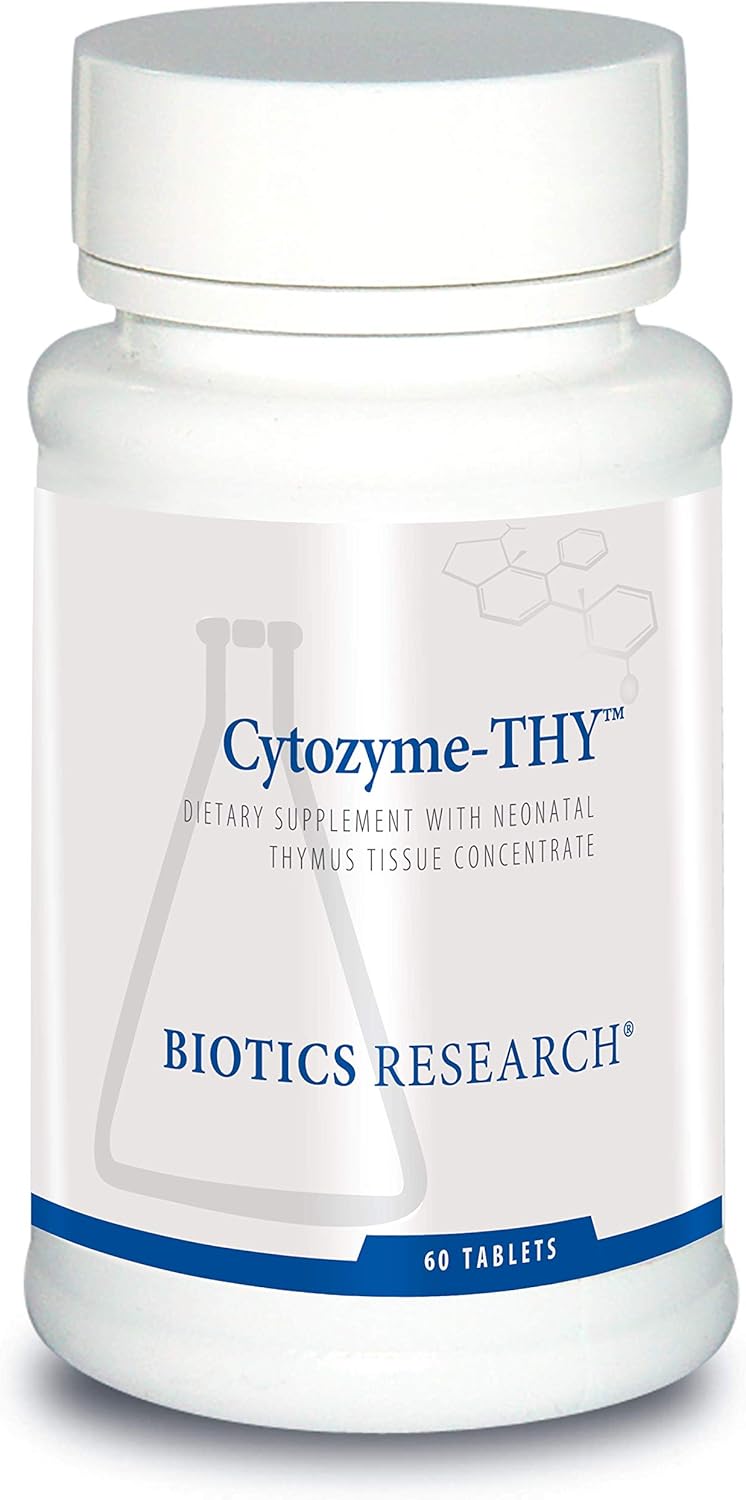 Biotics Research Cytozyme Thy Neonatal Thymus Concentrate. Supports Health Of The Thymus Gland. Healthy Immune Response And Pathway Processes. Supports Immune System 60 Tabs
