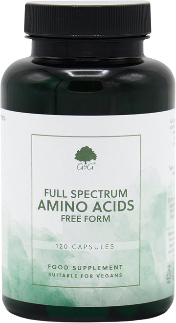 Full Spectrum Amino Acids Capsules | Bcaa | Free Form Amino Acids | 120 Vegan Capsules | G&G Vitamins- 120 Capsules