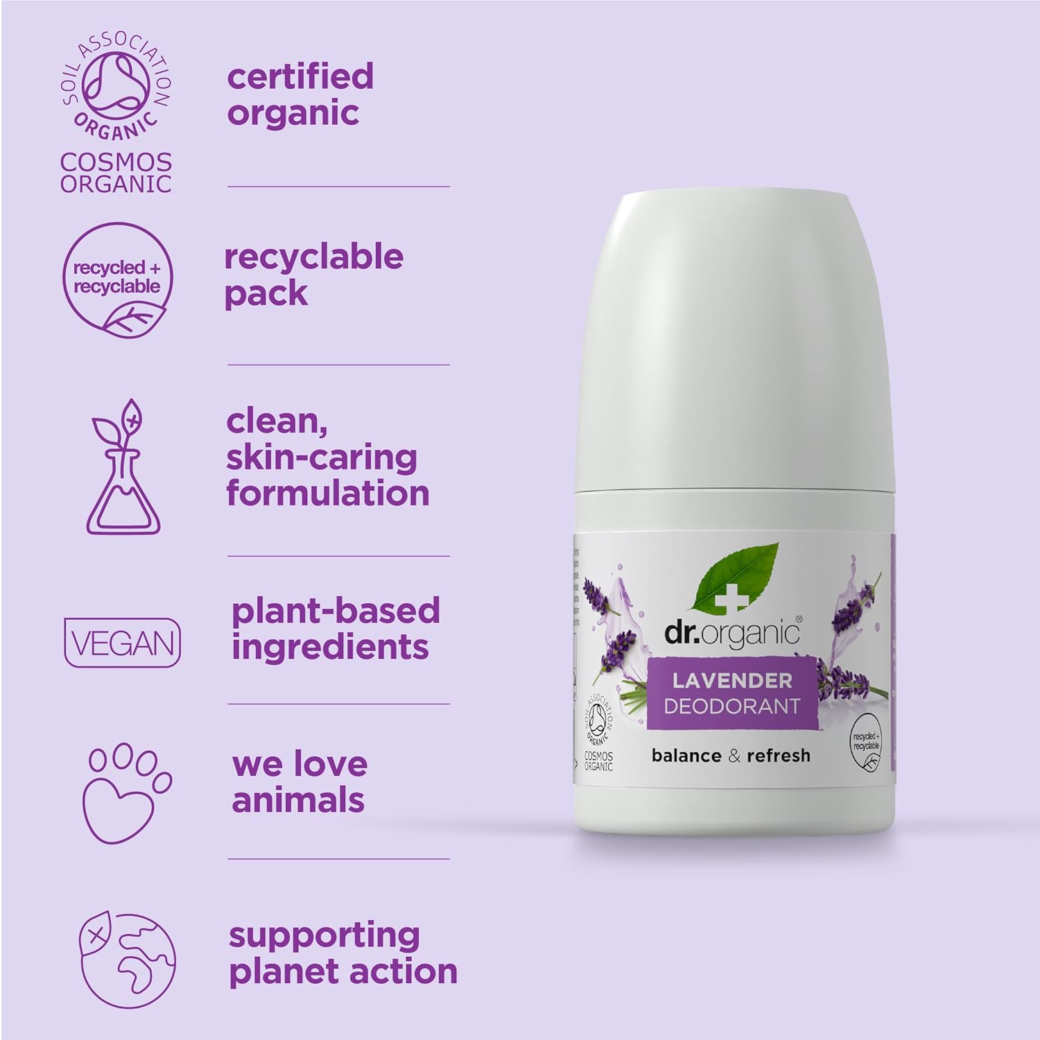 Dr Organic Lavender Deodorant : Beauty & Personal Care