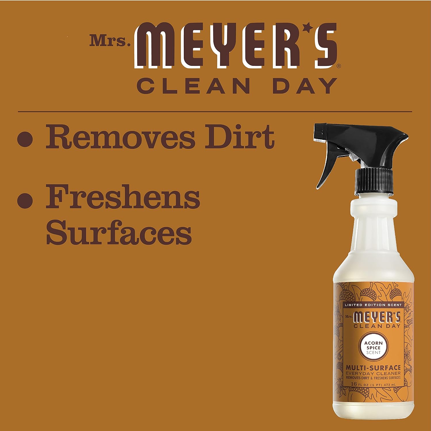 Mrs. Meyer'S Multi-Surface Cleaner, Acorn Spice, 16 Fl Oz (Pack Of 1)