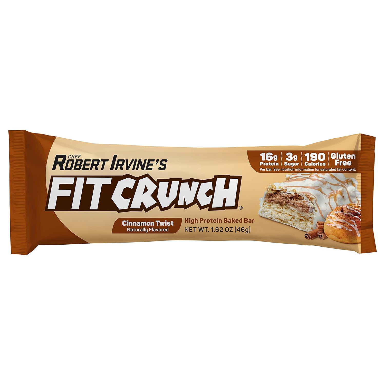 FITCRUNCH Snack Size Protein Bars, Designed by Robert Irvine, 6-Layer Baked Bar, 3g of Sugar & Soft Cake Core (9 Bars, Cinnamon Twist) : Health & Household