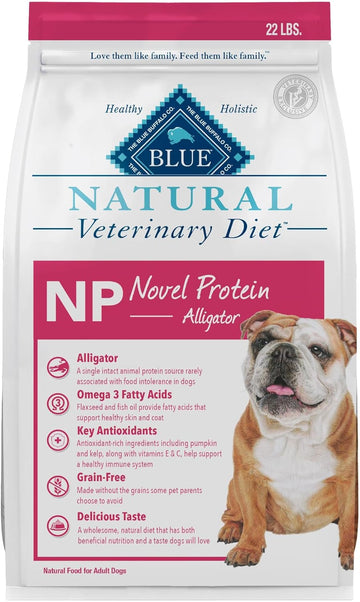 Blue Buffalo Natural Veterinary Diet Np Novel Protein Dry Dog Food, Food Sensitivity Formula, Veterinarian Prescription Required, Alligator, 22-Lb. Bag