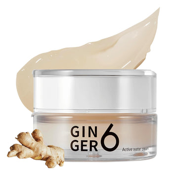 Ginger 6 Active Water Cream For Face, 1.69Fl. Oz. - Lightweight Hydrating Gel Moisturizer, Oil-Free Water Cream With 76% Ginger Water Extract, 10 Hyaluronic Acids, And Peptides For Glass Skin