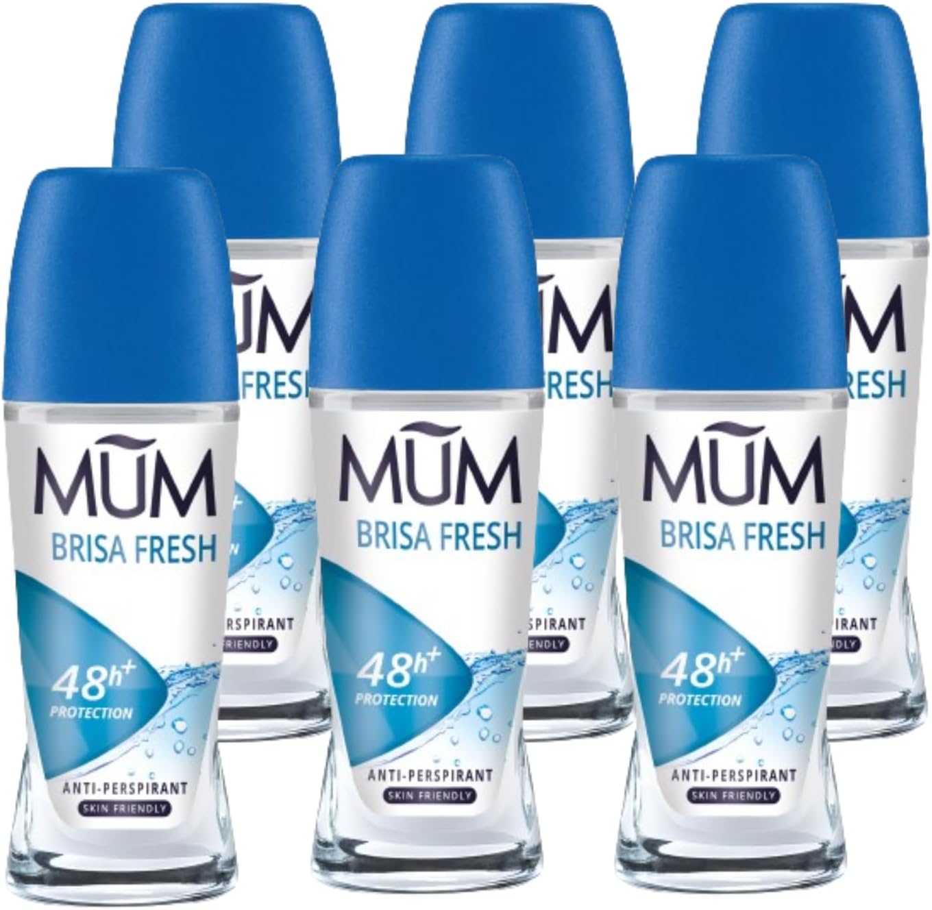 Mum Fresh Pink Rose Perfumed Roll On Deodorant, 48 Hours Plus Protection, Alcohol Free Womens Deodorant, Anti-Perspirant, Vegan, Sustainable Glass Bottle, Rose Fragrance, 50 Ml, Pack Of 6