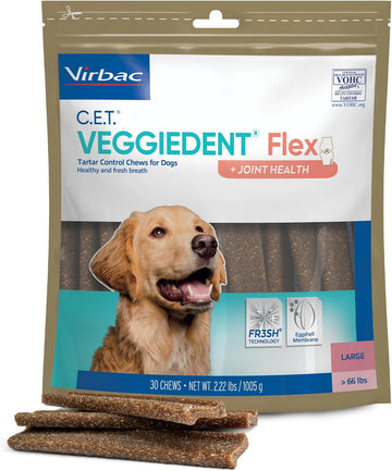 Virbac C.E.T. VEGGIEDENT Flex Tartar Control Chews for Dogs - Large