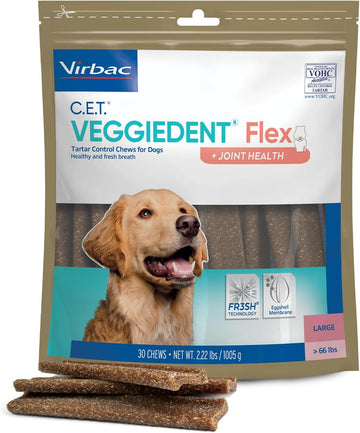 Virbac C.E.T. Veggiedent Flex Tartar Control Chews For Dogs - Large