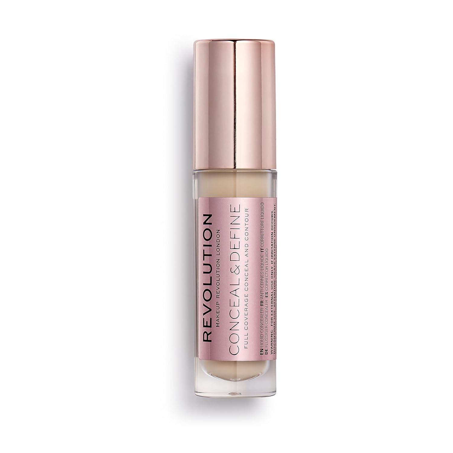 Revolution Beauty, Conceal & Define Concealer, Full Coverage & Lightweight, Long-Lasting Matte Finish, Vegan & Cruelty Free, C2 Fair To Light Skin Tones, 0.14 Oz