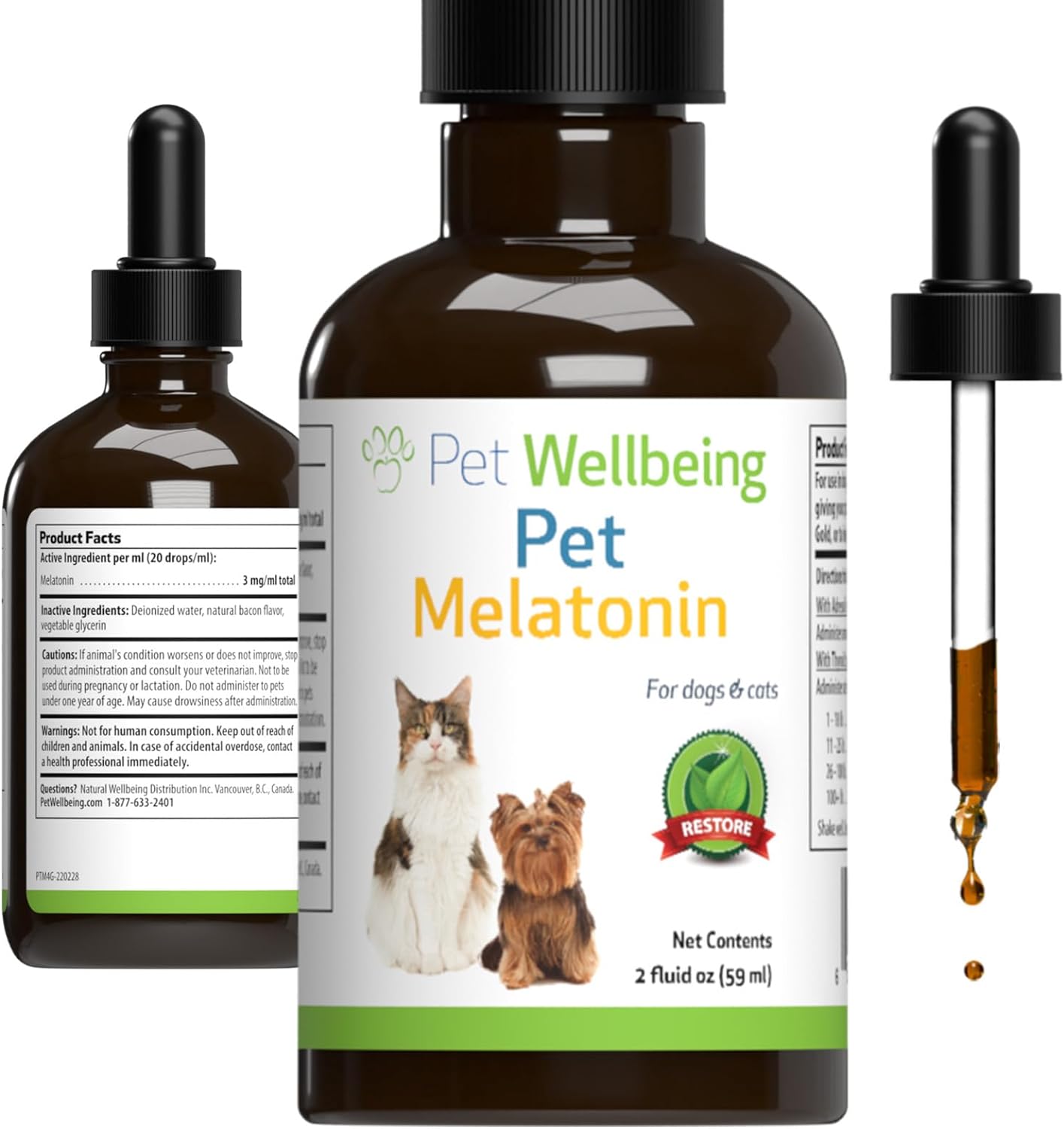 Pet Wellbeing Pet Melatonin For Dogs - Cushing'S Support, Adrenal Cortisol Balance, Helps Maintain Normal Sleep Patterns - Veterinarian-Formulated - Liquid Supplement 2 Fl Oz (59 Ml)