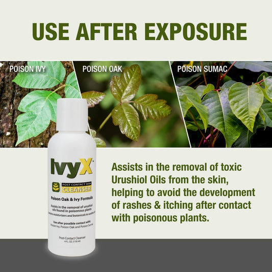 Coretex Ivy X Post-Contact Poison Ivy Cleanser Lotion - 4Oz Bottle Of Usa-Made Treatment Lotion To Remove Itchy Rashes - Also Works On Poison Oak & Sumac Oils