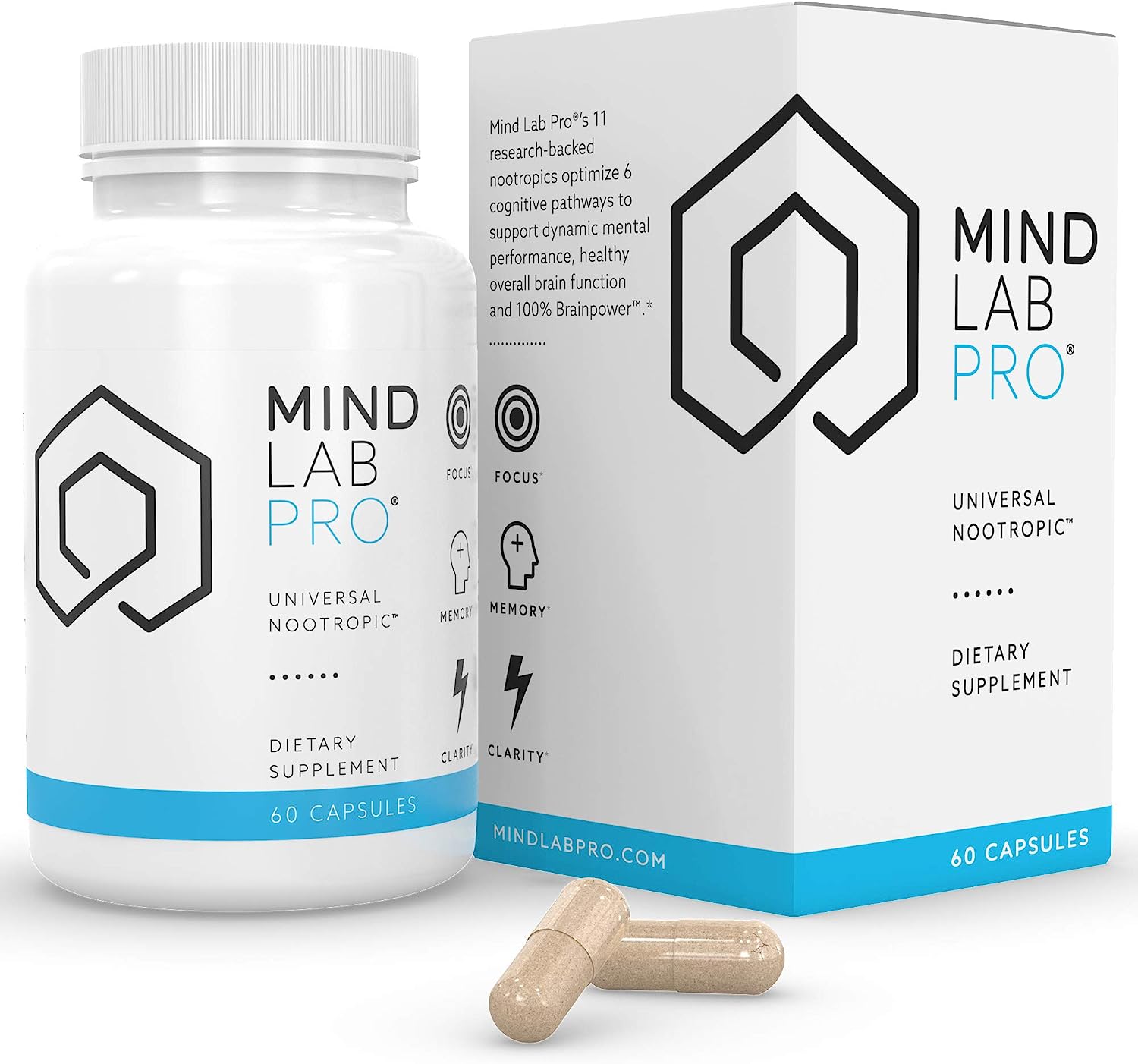 Mind Lab Pro? Universal Nootropic? Brain Booster Supplement for Focus, Memory, Clarity, Energy - 60 Capsules - Plant-Based, Naturally Sourced Memory Vitamins for Better Brain Health