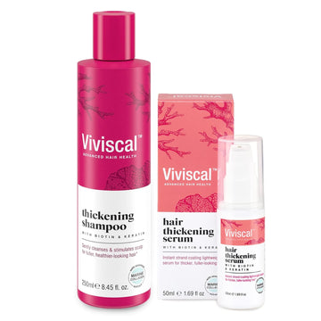 Bundle of Viviscal Hair Thickening Shampoo 250ml (8.45 fl. oz.) + Viviscal Hair Thickening Serum 50ml (1.69 fl. oz.)