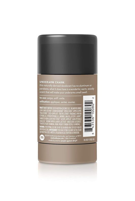 Method Mens Aluminum-Free Deodorant, Cedar & Cypress, 2.65 Ounce (Pack of 6)