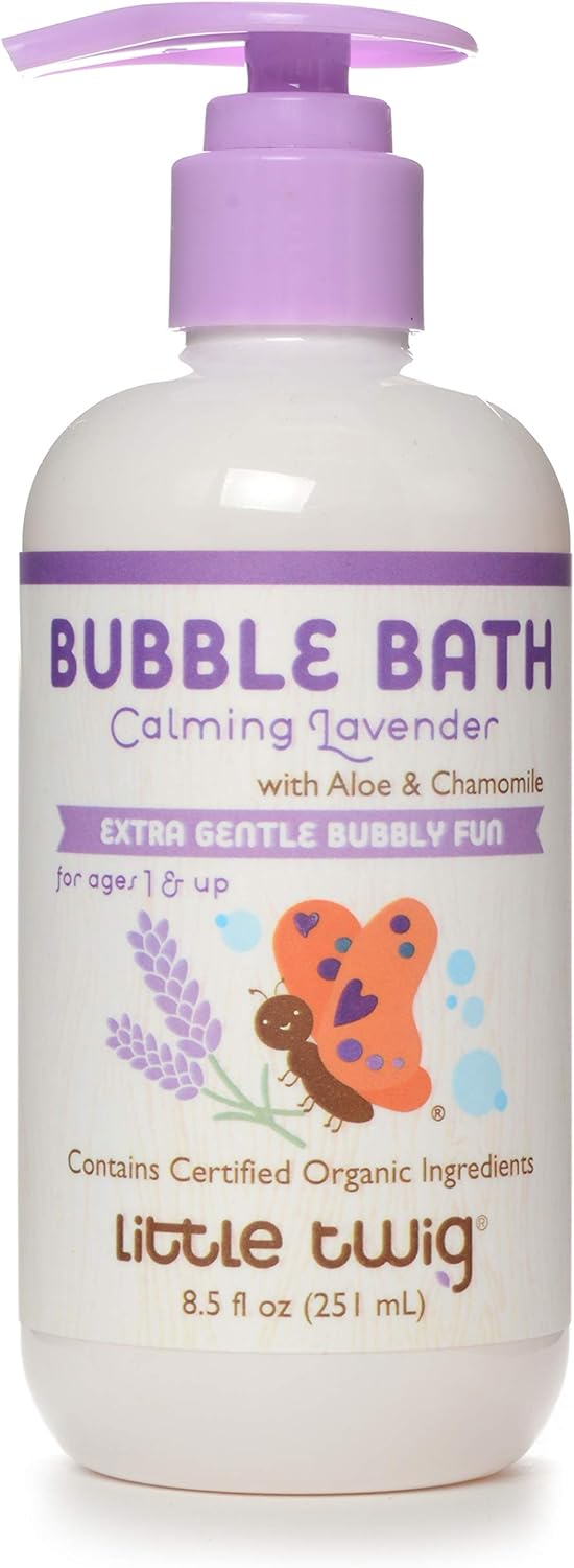 Little Twig Bubble Bath, Baby Bath Essential with Natural Plant Derived Formula, Vegan, Gluten-Free, Paraben-Free, Calming Lavender Scent, 8.5 fl. oz