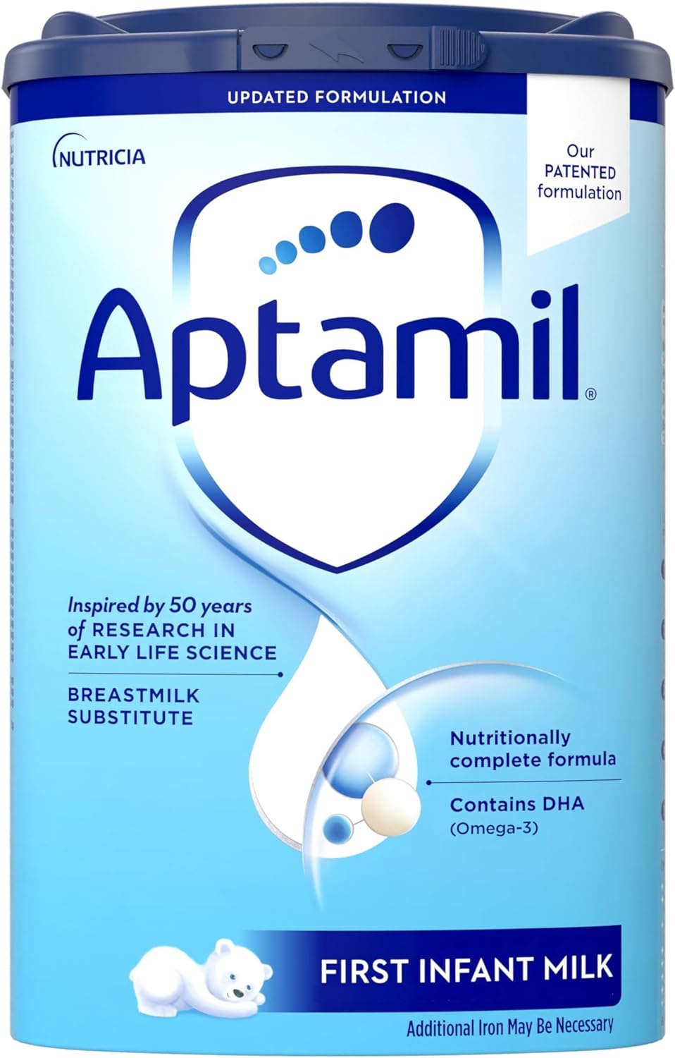 Aptamil Stage 1 Baby Formula, Milk Based Powder Infant Formula with DHA, Omega 3 & Prebiotics, 1.76 Pound (Pack of 1)