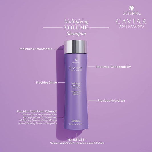 Alterna Caviar Anti-Aging Multiplying Volume Shampoo | For Fine, Thin Hair | Create Instant Volume and Thickness | Sulfate Free