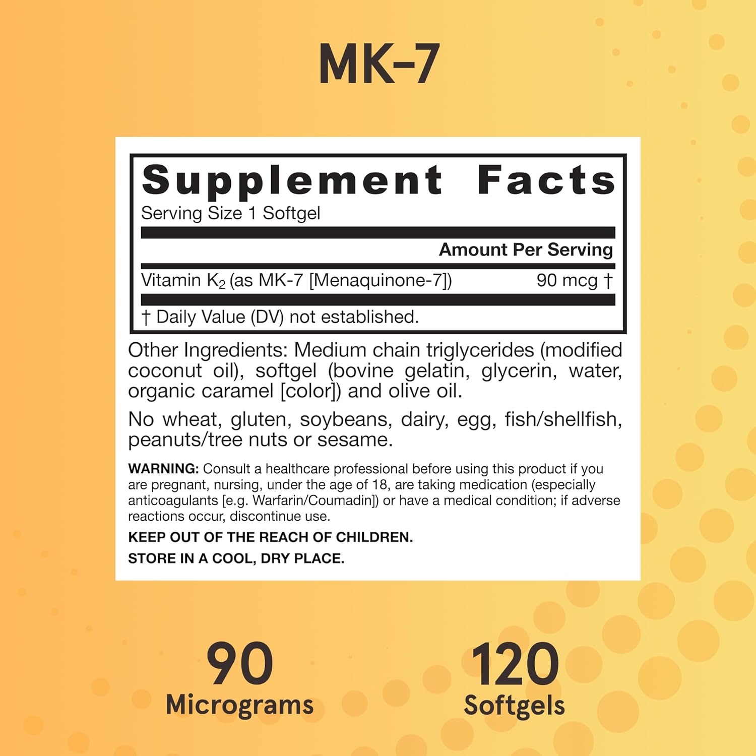 Jarrow Formulas MK-7 90 mcg - Bioactive Form of Vitamin K2 - 120 Servings (Softgels) - For Bone & Cardiovascular Health - Vitamin K2 MK-7 Dietary Supplement - K2 Vitamin Supplement MK-7 - Gluten Free : Health & Household