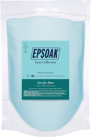 Zen for Men Foaming Bath Salts - 19 lb. Bulk Bag by San Francisco Salt Company - New Packaging : Beauty & Personal Care