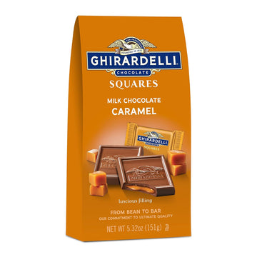 Ghirardelli Milk Chocolate Squares With Caramel Filling, Holiday Chocolate For Holiday Gifts And Stocking Stuffers, 5.32 Oz Bag