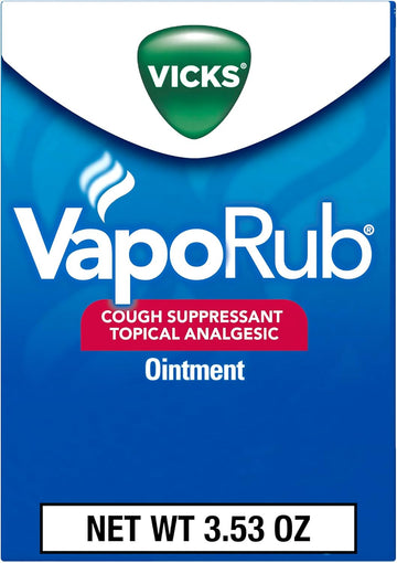 Vicks Vaporub Original Cough Suppressant Topical Analgesic Ointment 3.53 Oz, Best Used For Relief From Cold Symptoms, Aches, And Pains