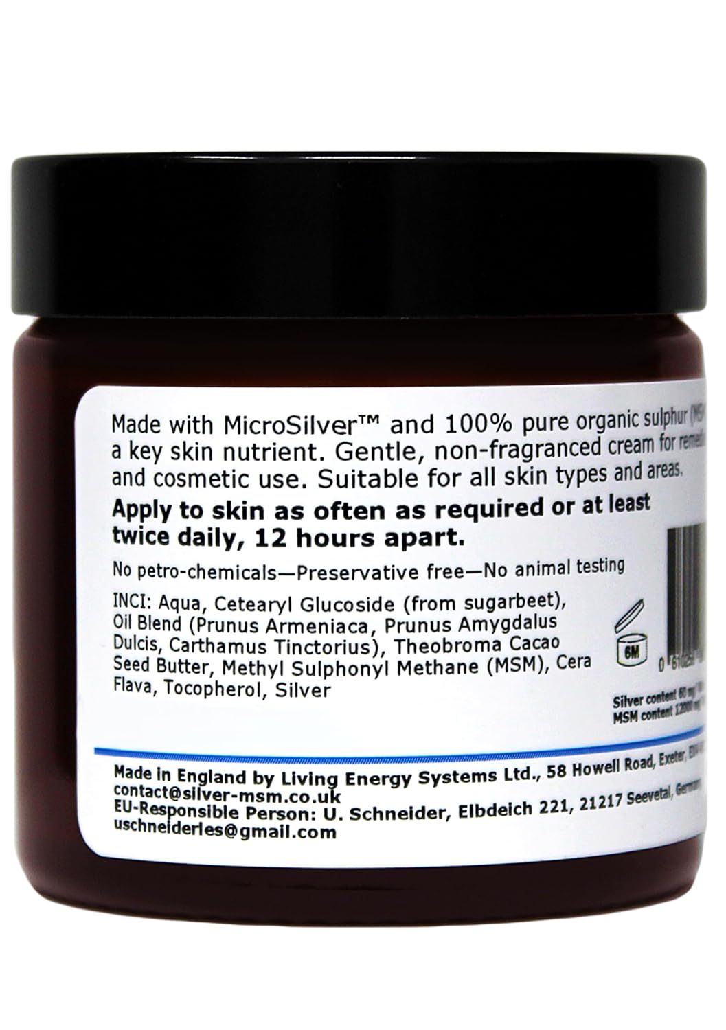 Colloidal Silver-Msm Cream 60 Ml
