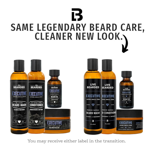 Live Bearded Complete Beard Grooming Kit - Wash, Conditioner, Butter And Oil - Made In The Usa With All-Natural Ingredients - Mens Groom Set | Legend Scent - Sandalwood, Vanilla