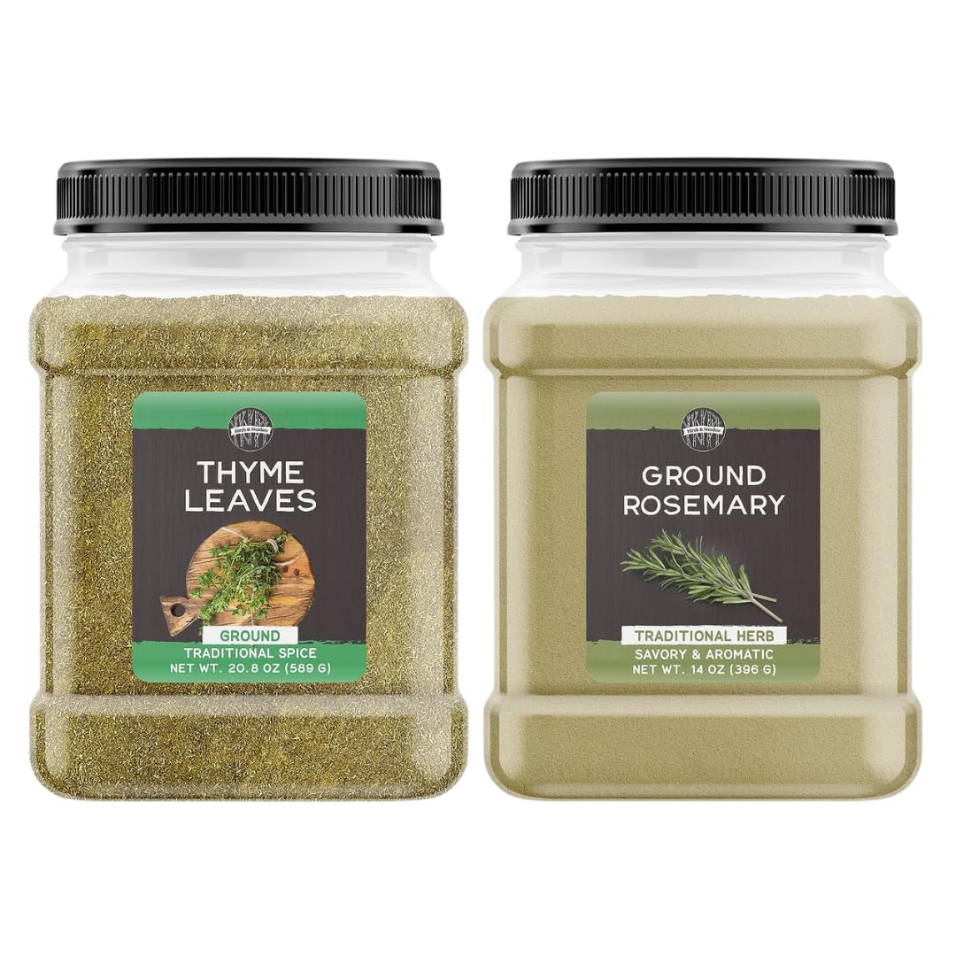 Birch & Meadow Ground Rosemary And Ground Thyme Bundle, Various Sizes, Soups & Pastas, Savory Flavors, Ground