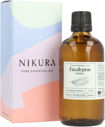 Nikura Eucalyptus Essential Oil - 100ml | 100% Pure Natural Oils | Perfect for Diffuser, Shower, Bath | Great for Skin | Vegan & UK Made