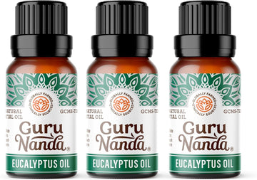 Gurunanda Eucalyptus Essential Oil (3X1 Fl Oz) - 100% Pure & Undiluted Aromatherapy Oil For Diffusers - Helps With Congestion For Easier Breathing