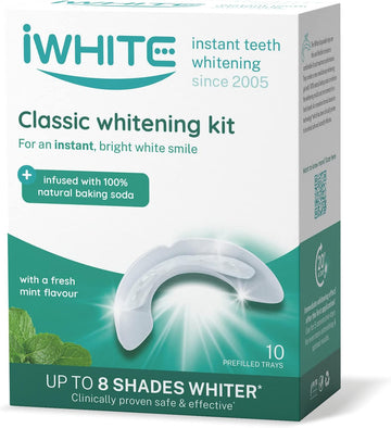 Iwhite Classic Teeth Whitening Kit 10 Prefilled Trays - Infused With 100% Natural Baking Soda For An Instant Bright White Smile