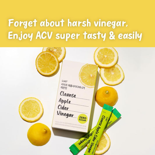 Liaf Apple Cider Vinegar Powder | Lemon | 10 Individual Apple Cider Packets Acv Sugar Free Electrolytes Powder Packets Vinagre De Manzana Morning Kick