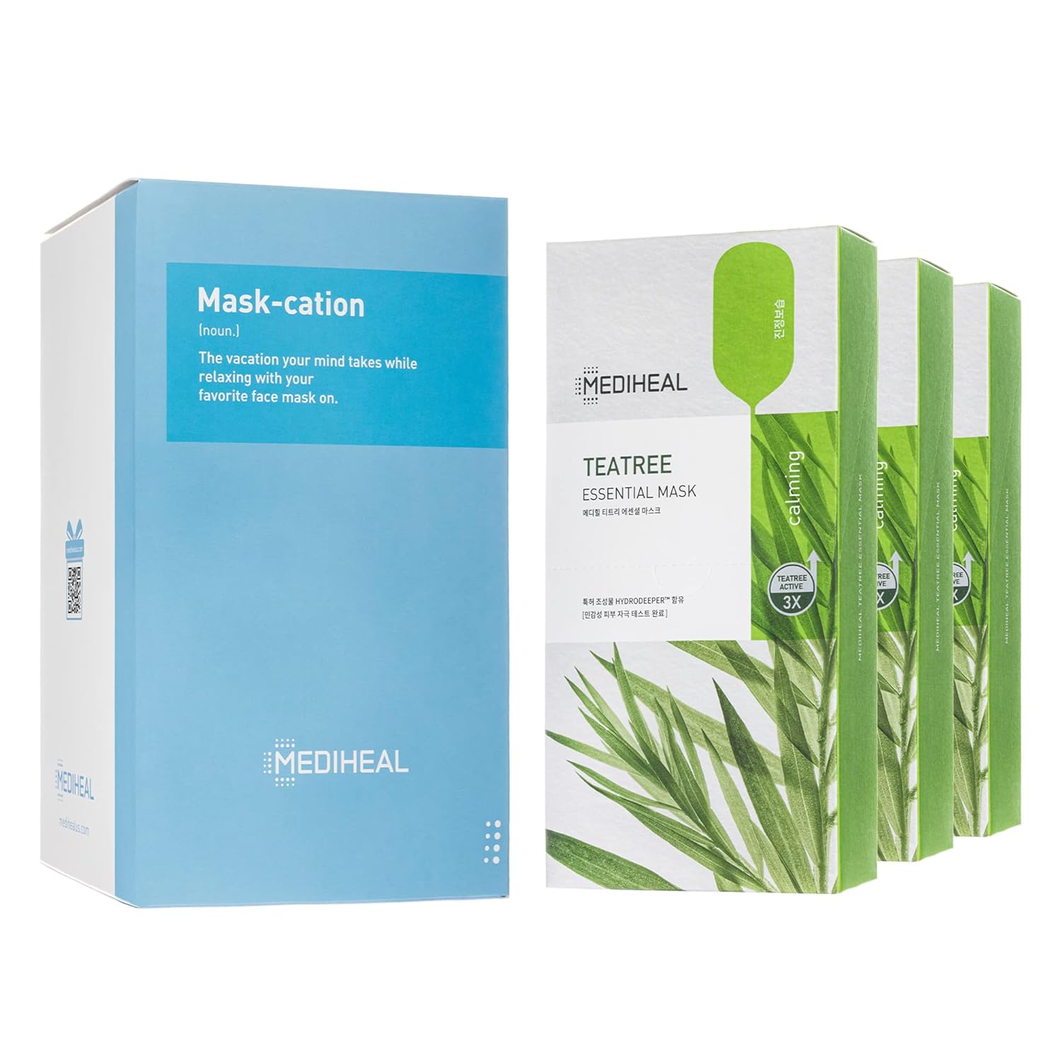 Mediheal Official [Korea'S No 1 Sheet Mask] - Tea Tree Essential Blemish Control Mask Jumbo Pack | 30 Masks, 3 X 10 Packs Skin Soothing & Sebum Control Mask Pack For Sensitive Oily Skin