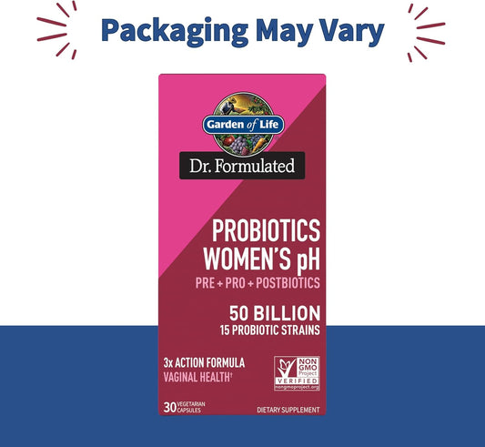 Garden Of Life Dr Formulated Once Daily 3-In-1 Complete Prebiotics, Postbiotics & Probiotics For Women, Pre + Pro + Postbiotic Supplement For Women’S Digestive, Immune & Vaginal Health, 30 Day Supply