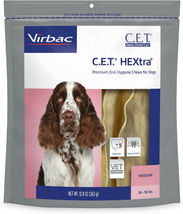 Virbac C.E.T. HEXtra Premium Oral Hygiene for Dogs, 26-50 lbs