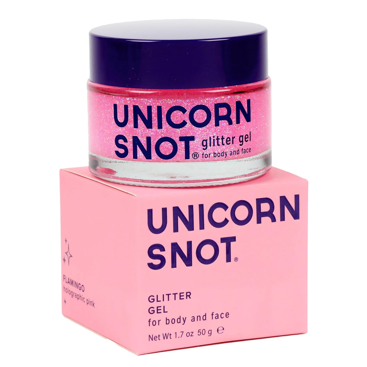 Unicorn Snot Face & Body Glitter Gel - Cosmetic-Grade Holographic Glitter - Stocking Stuffers For Women, Gifts For Teen Girls - Safe For Face, Easy Application & Removal - Blue Glitter, 1.7Oz (Sky)